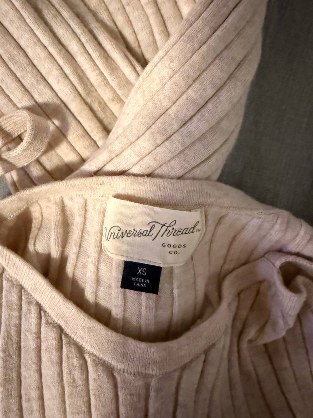 Universal Thread Ribbed Maxi Dress — Light Beige - Picture 3 of 3